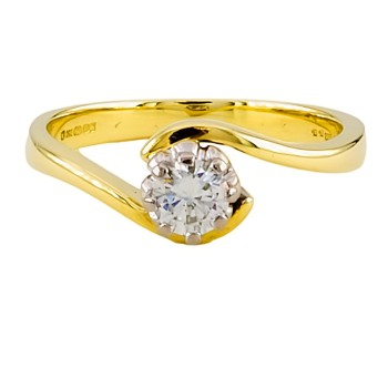 18ct gold Diamond 33pt solitaire Ring size O